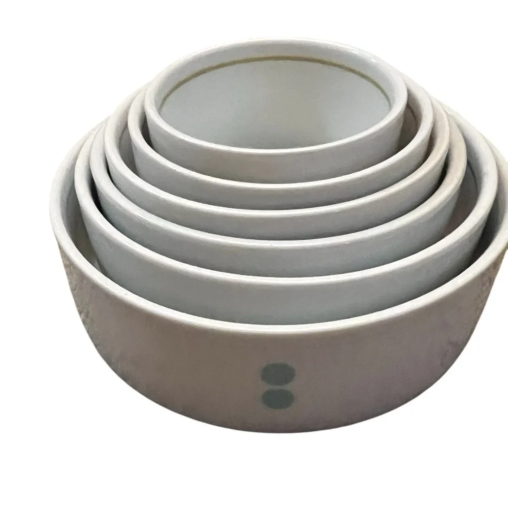 MESU Set of 6 Ceramic Nesting Measuring Cups  w/ Pie Fractions Visuals #math